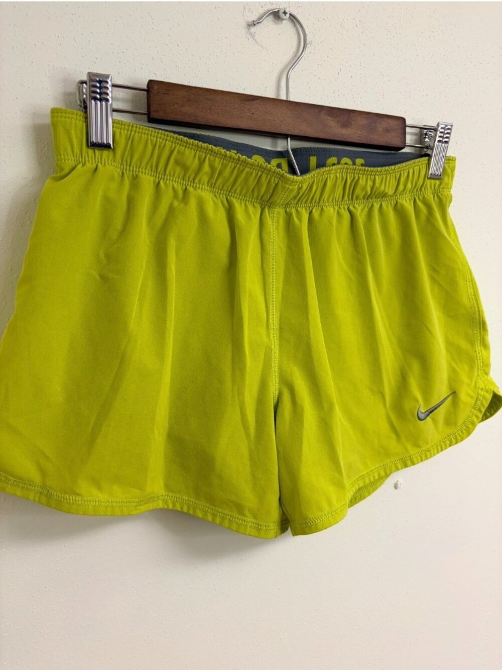 Nike Dri-FIT Women’s Small Running Shorts Neon Yellow Green Athletic Workout Spo